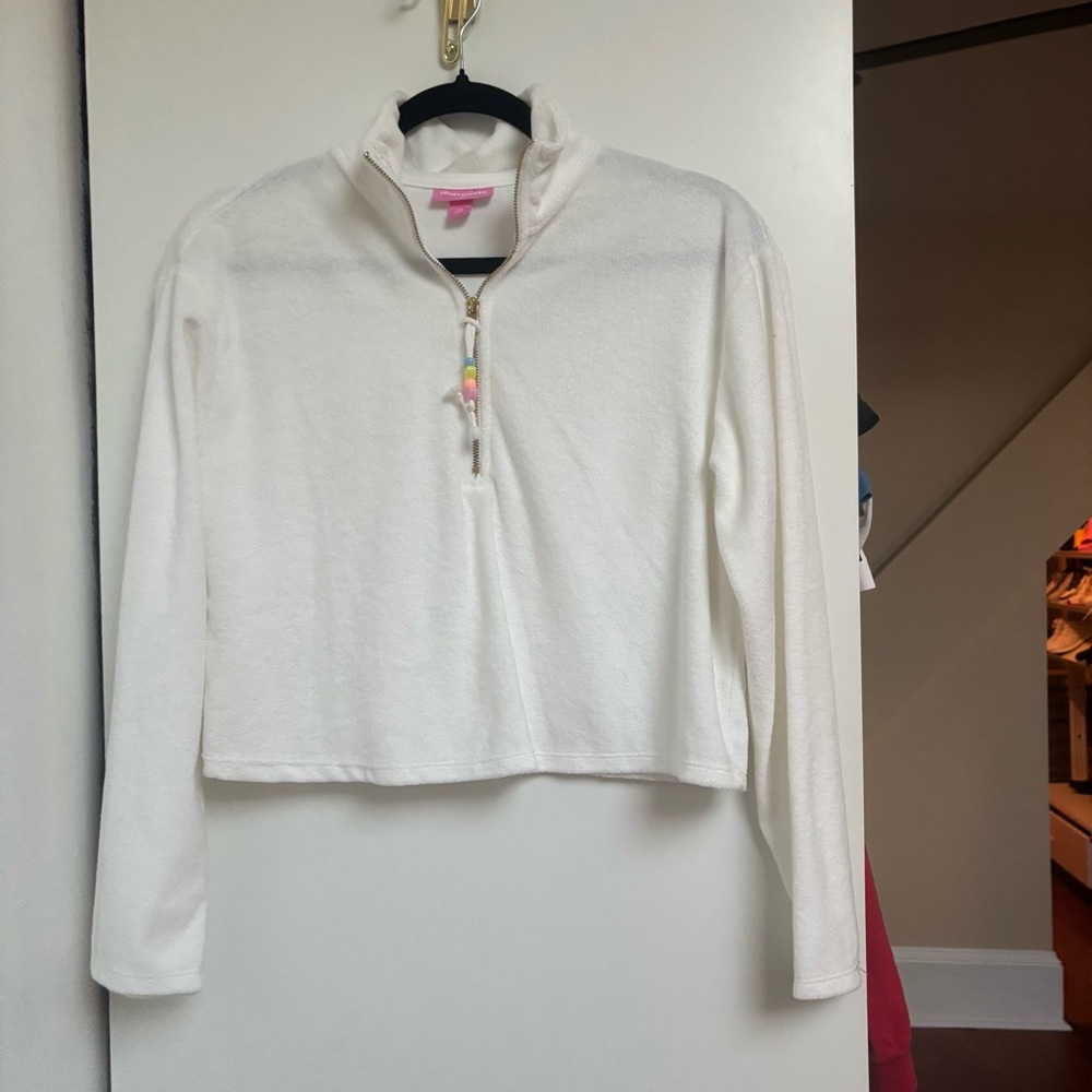 Stoney Clover Lane White Quarter-Zip Jacket